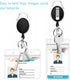20 Pack Retractable Badge Holder with Carabiner Reel Clip, Bulk ID Card Key Holder with Ring, Heavy Duty Black Key Chain Extender for Office Work ...