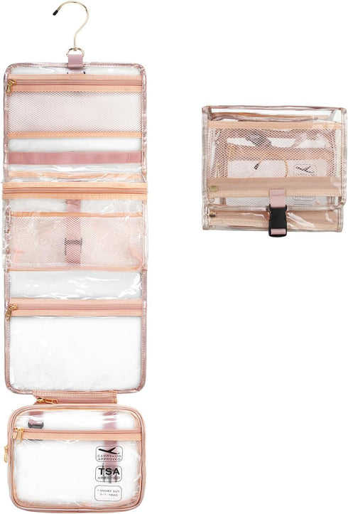 Travel Hanging Toiletry Bag for Men Women with Clear TSA Approved Toiletry Bag, Travel Kit Shaving Bag Waterproof Large Makeup Bag Wash Bag Makeup...