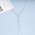 Bling Tennis Chain Necklace Silver Long Rhinestone Choker Necklace CZ Lariat Y Necklace Tie Up Necklace for Women and Girls Nightclub Body Chain J...