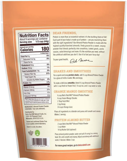 Bob's Red Mill Gluten Free Almond Protein Powder 14 oz (Pack of 1)...