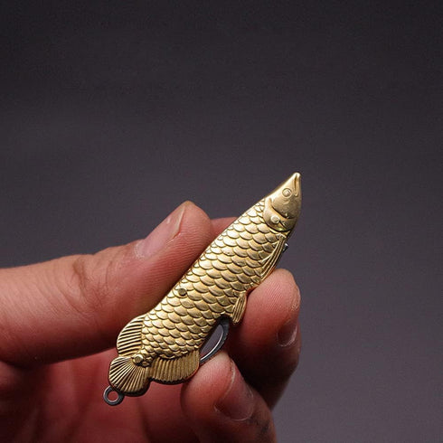 Fish Shape Stainless Steel Portable EDC Mini Folding Pocket Knife Small Keychain Knife Tiny Box Cutter Tools...