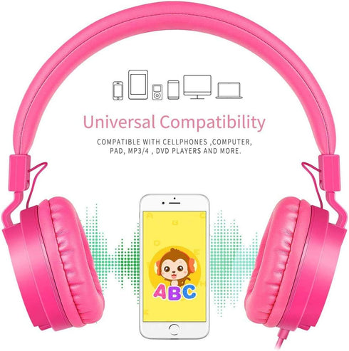 gorsun Kids Headphones, Lightweight Stereo Wired Toddler Headphones, Adjustable Headband Children's Headset for Smartphones Computer Pad Earphones...