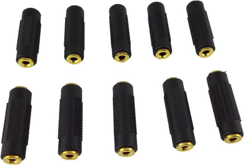 yueton Pack of 10 Gold Plated 3.5mm Stereo Jack to 3.5mm Audio Female/Female Adapter Connectors, 3.5mm F/F Stereo Coupler...
