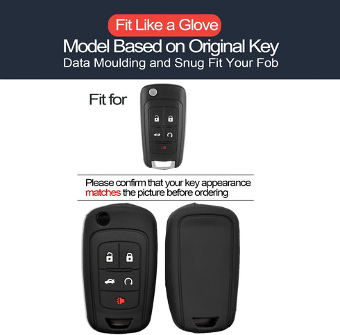 2pcs Compatible with Chevy Chevrolet Equinox Cruze Impala Camaro Malibu Limited GMC Terrain Buick Encore Lacrosse Regal Key Fob Cover Case Key Cha...