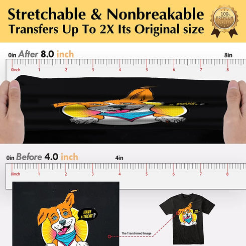 TransOurDream Tru-Heat Transfer Paper for Inkjet & Laserjet Printer (Dark 3.0, 15 Sheets 8.5x11") Printable HTV Heat Transfer Vinyl for T Shirts I...