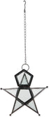 Zings & Thingz Beautiful Hanging Star Candle Lantern, Decorative Iron Light Home Decor, 9.5" Tall, Clear Glass...