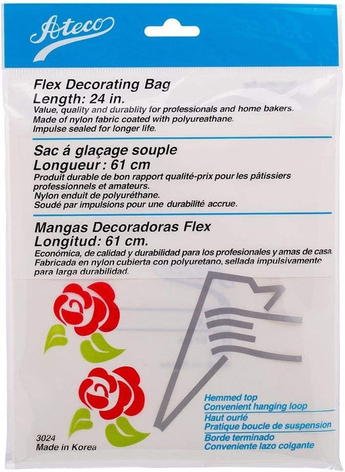 Ateco Flex Decorating Bag, Coated Nylon, 24-Inch, Reusable, White...