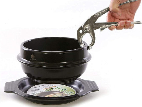 Aluminum Hot Pot Tongs Holder For Korean Stone Ceramic Bibimbap Bowl, Dolsot, Ddukbaegi, Sizzling Hot Pot (SILVER)...