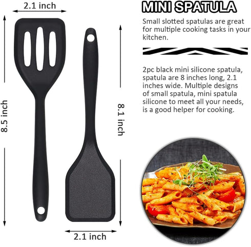 Small Spatulas 5PCS, Silicone Turner Easy to Clean, Flexible Brownie Spatula, Spatulas for Kitchen Use, Mini Silicone Spatula for Fish, Fried Rice...