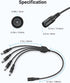ANNKE Security Power Adapter Supply AC to DC 12V2A and 1-to-4 Splitter Power Cord for CCTV Surveillance Camera DVR System...