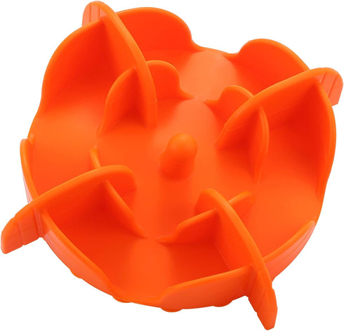 Slow Feeder Insert,Dog Bolw Slow Down Eating Cutable Slow Feeder Silicon Rubber Insert for Dog Bowl for Dog/Cat/Puppy (Large, Orange)...