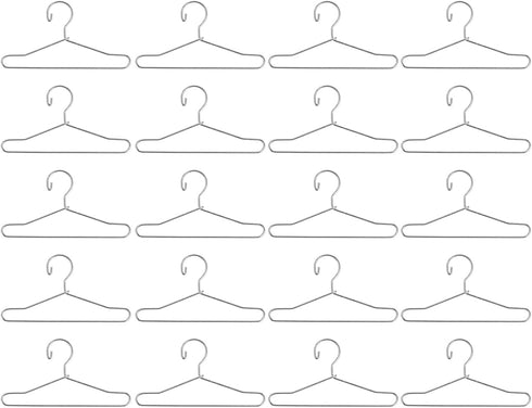 HEALLILY 20 Pcs Doll Clothes Hangers Dollhouse Miniature Wire Hangers, Metal Hangers for Doll Dress Necklaces (6.5CM Silver)...