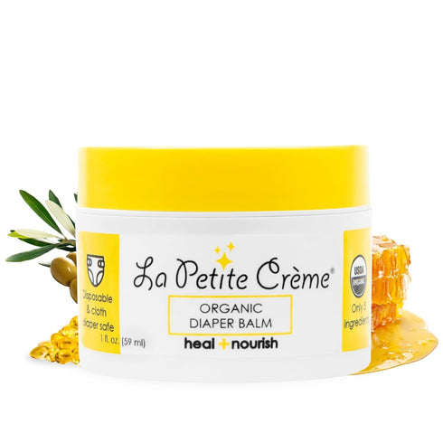 La Petite Creme French Organic Diaper Balm (1 oz) - Healing & Nourishing Diaper Cream - Gentle & Safe Liniment Baby Lotion - USDA Certified Organi...