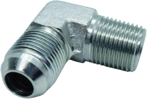 1 Piece 5/8" Male JIC (7/8"-14 Tpi) x 1/2" Male NPT Hydraulic Fitting 37° Flare to 90° Elbow Pipe Adapter...