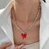 Gothic Bleeding Heart Necklace Dropping Blood Thorn Heart Pendent Choker for Men and Women...