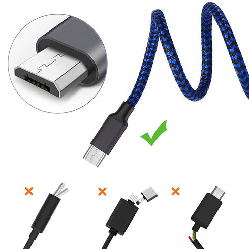 Micro USB Cable, 3Pack 10FT Android Charger Cable Long Nylon Braided Sync and Fast Charging Cord Compatible with Samsung Galaxy S7 S6 Edge, Androi...