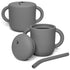 2 in 1 Silicone Food Storage and Drink Containers for Babies and Toddlers, BPA-Free (Gray)...