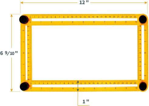 POWERTEC Multi Angle Measuring Ruler for Woodworking, Crafting, Construction, Flooring & Tile Cutting, ABS Plastic Angle Finder, Template & Layout...
