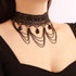 Halloween Sexy Jewelry Elegant Vintage Women Princess Black Lace Gothic Steampunk Statement Necklace Victorian Lolita Choker Crystals Pendant Vamp...