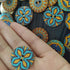 Wepetyo 400 Pcs Wooden Buttons, Mixed Random Blue Flower Painting Round 2 Holes Wood Wooden Buttons for Sewing Crafting(20mm,15mm,25mm)...