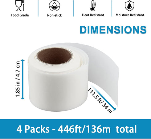 Cake Pan Liner Roll - 4 Pack, P&P CHEF Nonstick Pan Side Liner Baking Parchment Paper for Round Square Oval Rectangular Bakeware, Healthy & Heavy ...