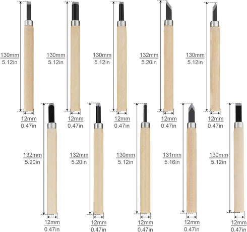 OriGlam 10pcs Professional Wood Carving Chisel Set, Carbon Steel Wood Carving Tools, Woodworking Chisels Wood Chisel Kits, Power Grip Carving Tool...