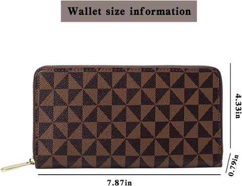 Women's wallet Large capacity travel zipper wallet multi card men's mobile phone change wallet (Black)...