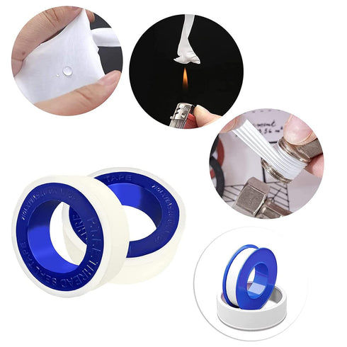 BetterJonny 10 Rolls Teflon Tape, 12mmx10m PTFE Pipe Sealant Seal Tape Industrial Thread Seal Tapes Plumbing Waterproof Seal Tape for Shower Head,...