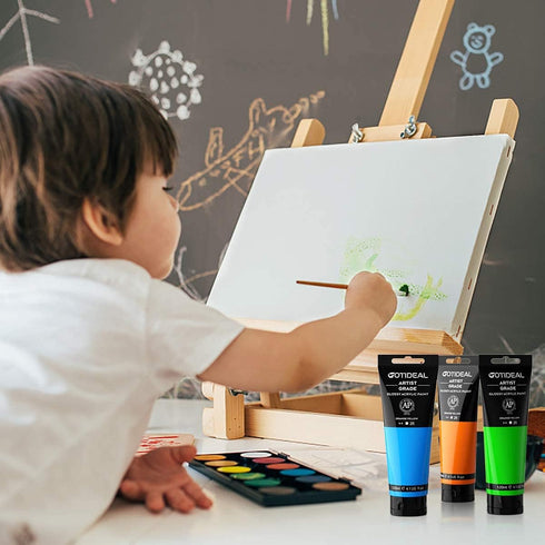 GOTIDEAL Metallic Acrylic Paint Pearl Sapphire Blue Tubes(120ml, 4.1 oz) Non Toxic Non Fading,Rich Pigments for Painters, Adults & Kids, Ideal for...