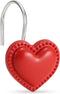CHICTIE Red Heart Shower Curtain Hooks Rings,Set of 12 Decorative Shower Curtain Hooks,Valentines Day Stainless Steel Rust Resistant Shower Rings ...