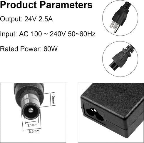DC 24V Adapter Compatible with Samsung Soundbar with 8ft Power Cord...
