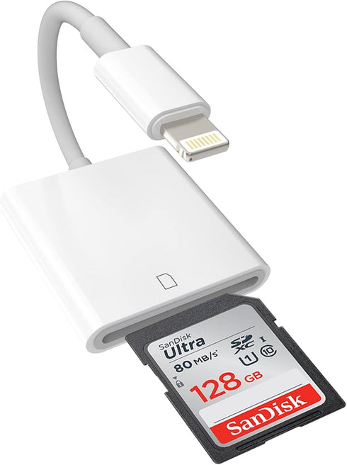 Apple MFi Certified Apple Lightning to SD Card Reader for iPhone, Trail Game Camera Viewer Memory Card Reader for iPhone, SD Card Adapter to iPhon...