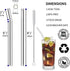 8 Pcs Reusable Glass Straws, 8"x8mm Eco-friendly Drinking Straws for Smoothies, Milkshakes, Tea, Juice, Cocktails - Multi-Color Mixed (8Pcs Bent)...