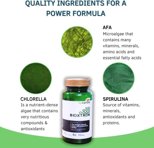 Bioxtron AFA Stem Cell Supplement Chewable Tablets - Joint Support & Muscle Pain - Immune System Support - Support Energy Levels - Natural Blue Gr...