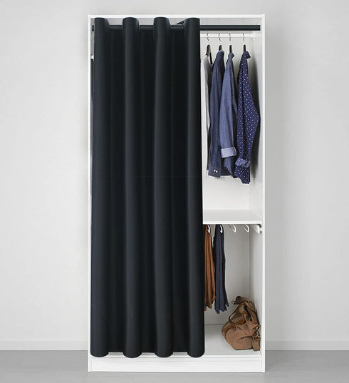 Dust-Proof Curtain for Wardrobe/Closet/Storage Room, Blackout Curtains Small Room Divider Privacy Curtain Panel for Living Room/Bedroom/Fitting Ro...