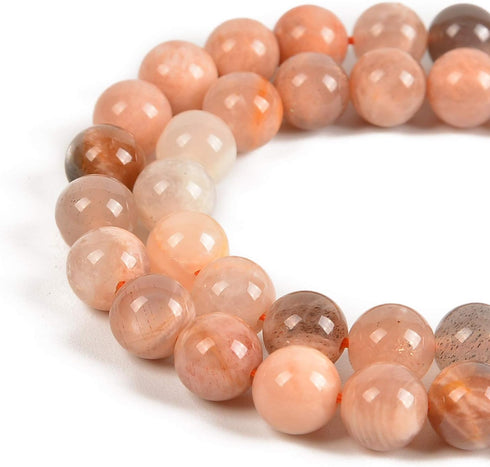 45pcs 8mm Natural Mixedcolor Sunstone Gemstone Round Spacer Loose Stone Beads for Jewelry Making 15.5" 1 Strand (Mixedcolor Sunstone, 8mm 45Beads)...