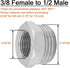 Joywayus 2PCS 1/2 G Male to 3/8 Compression Female Thread Bushing Pipe Fitting, Nickel Plated Brass Reducer Faucet Connector Water Hose Adapter, S...