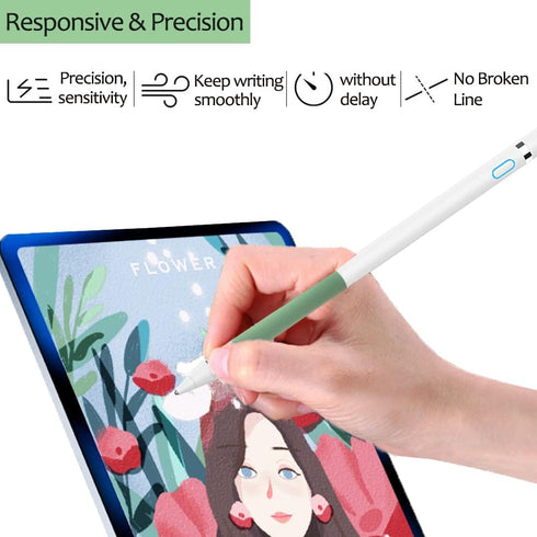 Stylus Pen for iPad, DOGAIN Stylus Pen for Touchscreen with Green Grip, Digital Active Fine Point Pen for Drawing/Writing/Playing, iPad Pencil Com...