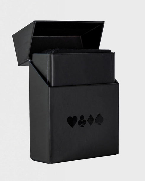 Luxury Plastic Playing Cards Waterproof Matte Black - Durable and Travel-Friendly with Hard Protective Case, Modern Minimalist Design, Professiona...