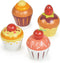Toys - Teatime Cupcake Set - 4pc Wooden Assorted Decorated Cupcake Playset - Afternook Playset Toy for Children Pretend Kitchen Play - Social and ...