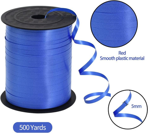 TONIFUL 500 Yards Blue Crimped Curling Ribbon Shiny Metallic Ribbon-Balloon String Roll Gift Wrapping Ribbon for Art&Craft Decor and Bows Florist ...