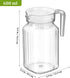 SEWACC 2 Pcs pot cold water bottle beverage kettle 21oz/600mL glass pitcher with lid covered pitchers iced tea pitcher fridge jug water jar clear ...