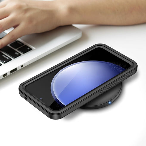 Lanhiem for Samsung Galaxy S23 FE Case, IP68 Waterproof Heavy Duty Protection Phone Cover for S23FE 5G 6.4 Inch Built-in Screen Protector, Black...