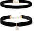 Gothic Black Velvet Choker Necklace Set Vintage Punk Simple Thin Pearl Pendant Cloth Choker Necklace Jewelry for Women...