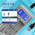 Rechargeable Batteries Charger AA AAA C with Smart LCD Display,Universal Battery Charger Lithium/Ni-Mh/Ni-Cd Rechargeable Coin Battery Charger Lir...