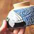 Minoru Touki White Wave Whale Blue Ceramic Rice Bowl Small Set of 2 ?4.4×H2.4in 11.29oz...