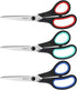 Scissors, iBayam 8" Multipurpose Scissors Bulk 3-Pack, Ultra Sharp Blade Shears, Comfort-Grip Handles, Sturdy Sharp Scissors for Office Home Schoo...
