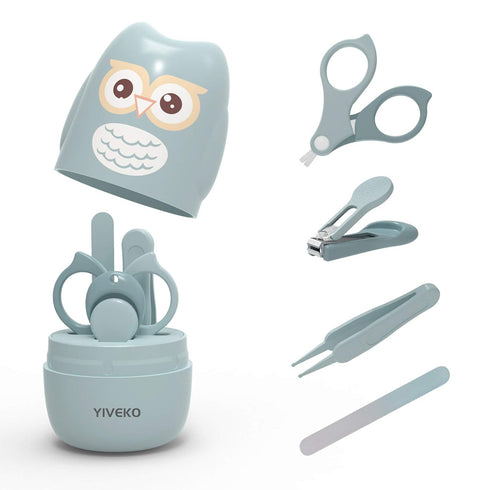 Baby Nail Kit, 4-in-1 Baby Nail Care Set with Cute Case, Baby Nail Clipper, Scissor, Nail File & Tweezer, Baby Manicure Kit and Pedicure kit for N...