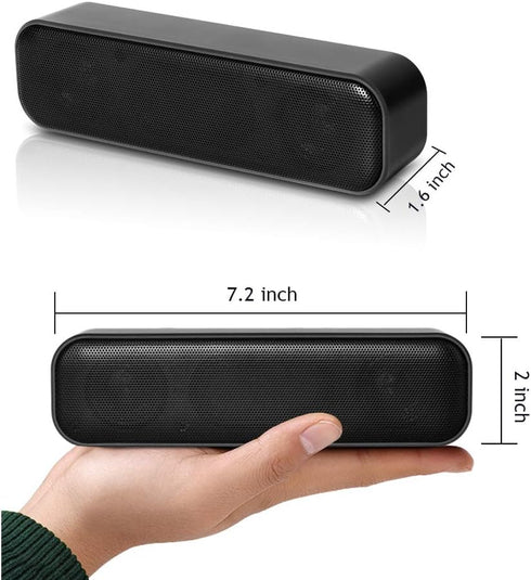 USB Computer Speaker,USB Powered Mini Soundbar Speaker,Laptop Stereo Speakers with Space Saving Design for Computer Laptop Desktop PC Dorm Offce D...