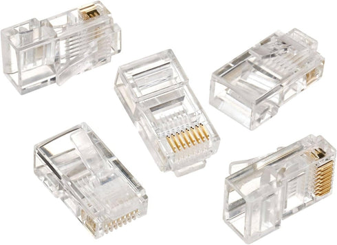 IDEAL Electrical 85-346 8P8C Modular Plugs Connector, RJ-45 Connector for CAT5e, Twisted Pair 100 MHz Cables, 25 Connectors...